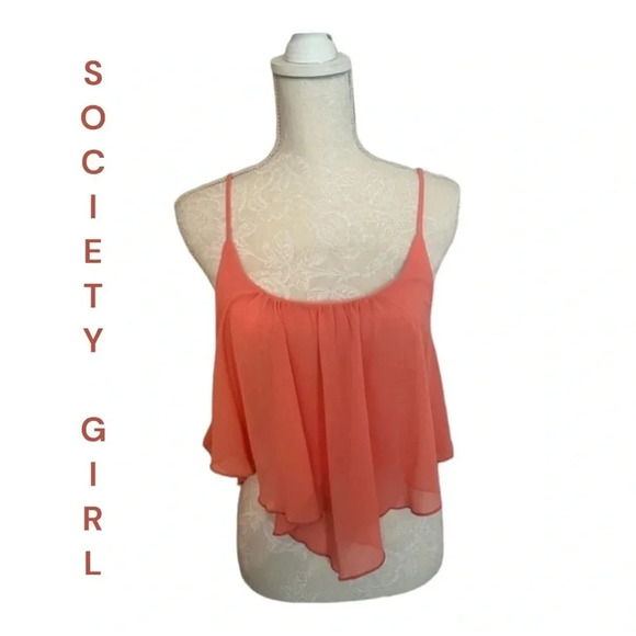Society Girl Boho cropped top spaghetti straps size‎ M - Picture 1 of 10